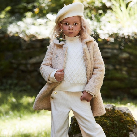 Janie and Jack Other - Janie and Jack coffee cake sherpa coat sz 12-18 months girls